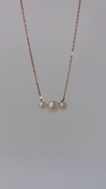 Three Pearl Station Necklace