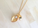 Gold Bridesmaid Initial Necklace