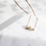 Three Pearl Station Necklace