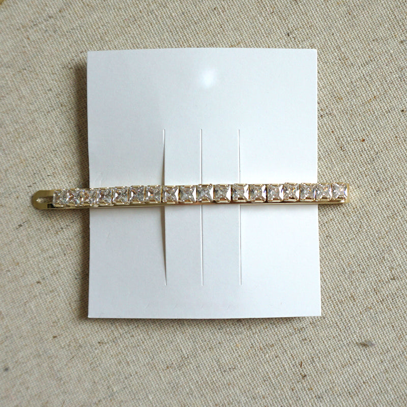 Square Crystal Cubic Hair Clip