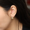 Wide Gold Huggie Earrings
