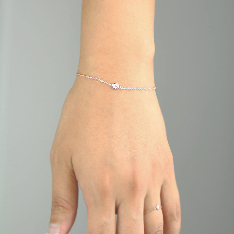 Buy Large Diamond Solitaire Bracelet, 3mm White Diamond Bracelet, 0.12ct  14k Gold, Rose Gold, White Gold Option, Gift Idea, Online in India - Etsy