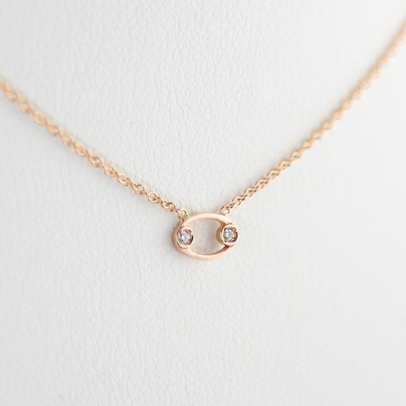 Cancer Zodiac Sign Diamond Necklace