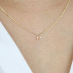 Pisces Zodiac Sign Diamond Necklace