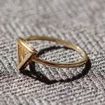 14K Gold Triangle Ring